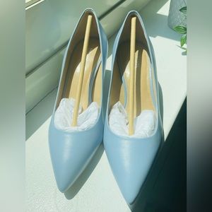 Michael Kors light blue leather heels